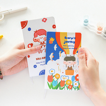  Color page illustration diary hand book fresh stationery Japanese cute girl simple ins wind hand book