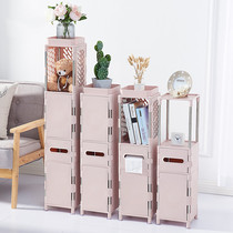 Toilet Bathroom Clamp Slit Side Cabinet Waterproof with Bin Tissues Box of Contained Integrated Floor Style Thin Cabinet 20cm