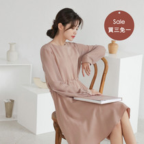  Buy three free one review heart temperament chic high waist mid-length dress female pink skirt 2021 autumn and new