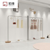 Stainless steel display rack clothing store hangers womens clothing store shelves clothing rack display rack mirror clothes rack Stone