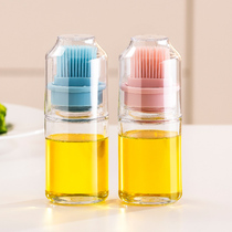 Home Kitchen Oil Brushed with bottle suit High temperature resistant silicone brush with lid anti-dust oil bottle Barbecue Branded small brush