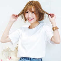 Cotton white short sleeve t-shirt women Summer 2020 New loose Korean solid color round neck half sleeve base shirt top