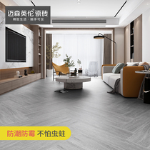 Meisen British porcelain wood grain tiles Imitation solid wood bedroom floor tiles Straight edge living room floor tiles Nordic wood grain tiles