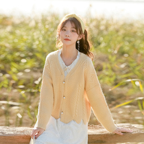v collar sweater sweater woman small subshort jacket 2022 spring dress new lace collar fake two knit blouse