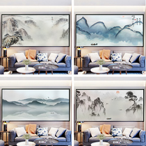 Glass Sticker film transverse frosted sticker Stickler Sticker window sticker China Wind Mountain Water Painting bathroom toilet horizontal version window