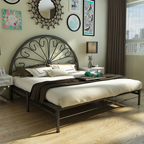 Half of the iron bed is minimal INS Nordic Style Folding Double 1 5 European Princess Bed 1 2 m single bed