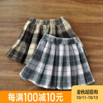(Broken code clearance) girls skirt autumn and winter thick pleated skirt college style plaid skirt hairy short skirt