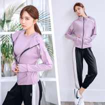 2021 spring and summer new sportswear suit womens mesh breathable gym exercise quick-drying clothes fashion yoga clothes