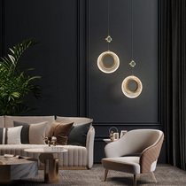 All copper post-modern light luxury bedroom bedside chandelier simple modern living room background wall creative single head chandelier