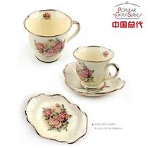 Korea imported high-grade ceramic coffee cup set QueenRose Empress Jin handmade ceramic cup with spoon