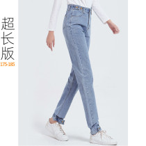 Spring and Autumn 175 Tall Girls Long Pants Long Jeans Slim Adjusting Buckle Soft Loose Straight Pants