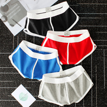 Hipster mens underwear mens boxer pants Personality youth sexy Cotton life year big red low-rise four-corner shorts head