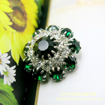 New green Czech crystal diamond pure copper mink fur coat sweater luxury metal button button 26mm
