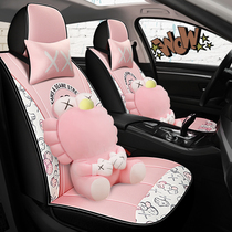 Goddess car seat cover cartoon linen breathable seat cover four seasons universal all-inclusive cute fabric cushion cover
