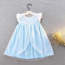 2020 new foreign trade children dress girl dress with dress and snow princess dresses for Christmas prom dress