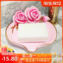 Soap box soap box light luxury high-end soap dish creative drain soap rack fashion non-hole Chinese storage soap box