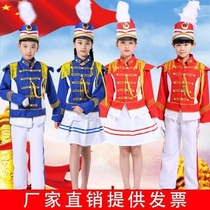 Summer kindergarten flag-raiser clothing Childrens National Flag class escort short-sleeved set male primary school uniforms