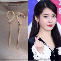 Advanced sense earrings Net red S925 sterling silver geometric long Korean earrings cold wind earrings 2019 New Tide