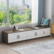 Solid wood household can sit on the floor cabinet low cabinet bedroom storage storage bay window cabinet windowsill floor-to-ceiling low cabinet custom kang cabinet