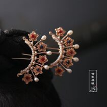 Hairpin Flower Metal Hairpin Daily Simple Pearl Hairpin Classical Hanfu Tang Fengming Hairpin Hairpin