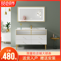 Oak bathroom cabinet combination Modern simple washbasin washbasin cabinet Bathroom sink washbasin Bathroom cabinet