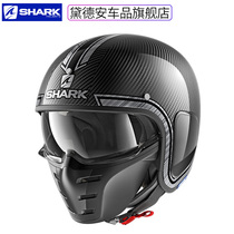 SHARK carbon fiber motorcycle helmet kart men and women retro personality locomotive semi-helmet anti-fog Four Seasons Summer