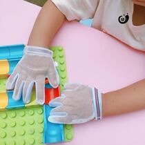 Children's gloves winter baby anti-scratch face anti-nail baby abstain from eating hand artifact gloves five fingers and a half net thin