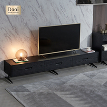 Italy Milan minimalist TV cabinet black matte metal feet simple modern floor cabinet living room side cabinet light luxury