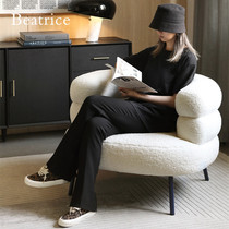 Bobo lamb sofa chair Italian luxury single person recreational chair original designer for Nordic modern lounge chair
