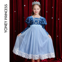 Yongli Girls Frozen Aisha Dress Autumn Love Sand New Velvet Skirt Children Aisha Dress