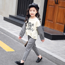 Girl set autumn 2021 New Tide childrens clothing foreign fashion fashion Korean children Spring and Autumn girls Big children two sets