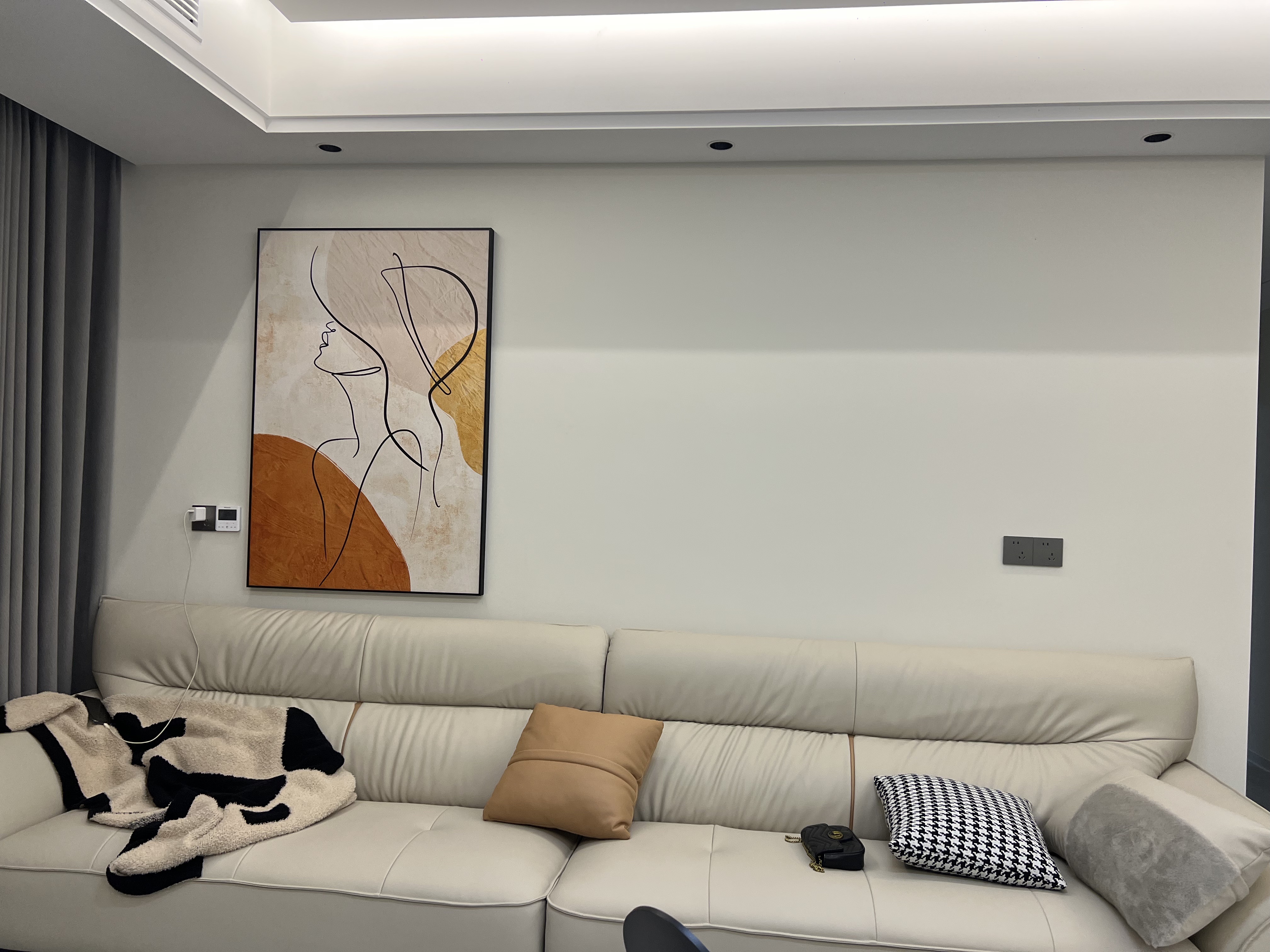 现代简约客厅装饰画抽象艺术线条沙发背景落地画人物入户玄关挂画-Taobao