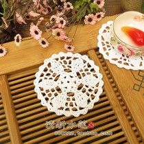 Fresh Water Lotus Pure Cotton Handmade Crochet Hook Flower Lace Weave Retro Fields Garden and American style tea art cup Round table cushions