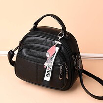 Small backpack women 2019 spring and summer new simple Puskin women oblique cross shoulder multi-function shoulder bag womens bag