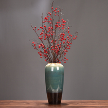 Jingdezhen new Chinese Zen dried flower vase ceramic dining table decoration Living room TV cabinet Entrance decoration