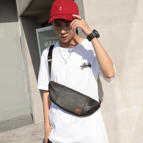 Hong Kong leather vintage dumpling-shaped backpack new fashion small chest bag shoulder bag after riding backpack tide