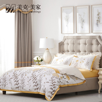 Meikemeijia Shallow Autumn Flower Court Bed Four-Pieces Printed Comfortable Cotton quilt cover Pillow Cover Sheet Bedding Kit