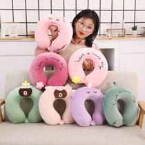 U-shaped pillow plane travel neck pillow neck pillow cervical cervical U-shaped pillow office nap students memory cotton pillow cute