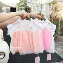 Short sleeve doll shirt Korean baby clothes 2021 summer new girls baby Foreign style half sleeve shirt