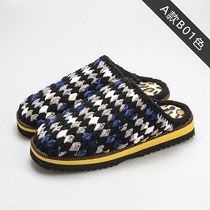 GROSS LINE SLIPPERS FINISHED PURE HAND WOVEN SHOES WOOL THREAD CROCHET COTTON SLIPPERS MEN AND WOMEN WINTER HOME INTERIE WOOL SHOES FOR MEN AND WOMEN