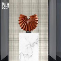 Modern Chinese solid wood engraving large pendulum piece desktop Merchants Sculpture Handicraft-like board room Living-room Genguan Adornment