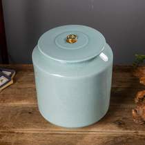 Ceramic sealed household Jingdezhen rice bucket rice tank rice storage box 5kg10kg storage tank with lid Tea tank new