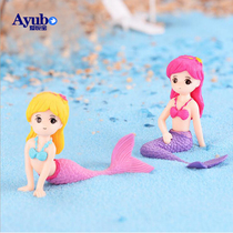 Resin mermaid ornaments Aquarium micro-landscape decoration home fish tank landscaping small creative ornaments