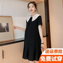 Pregnant Women summer suit 2021 new doll collar dress outside wear summer pregnant womens skirt summer skirt thin