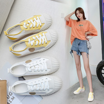 Board shoes woman flat bottom 2020 summer new Korean version 100 lap net surface breathable single shoe mesh shoes Biscuit Shoes Ins Little White Shoes