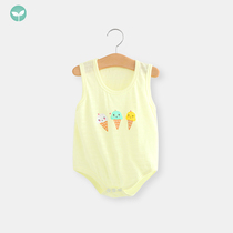 Baby triangle ha clothing short sleeve summer baby jumpsuit cotton sleeveless shirt vest climbing clothes thin