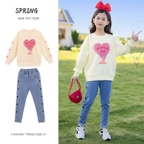 UK next sara girls suit 2022 spring dress new Korean version Childrens foreign air casual wear two sets