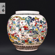 Jingdezhen Ceramic Antique Baizi Figure Big Vase Chinese Classical Living Room Home Decoration Wedding Gift