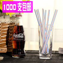 1000 disposable flat straight tube soy milk cola drink juice straws 19cm 100 per pack