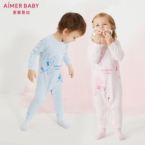  (Milk love childrens mens and womens baby Spongebob IP long-sleeved one-piece romper climbing suit)